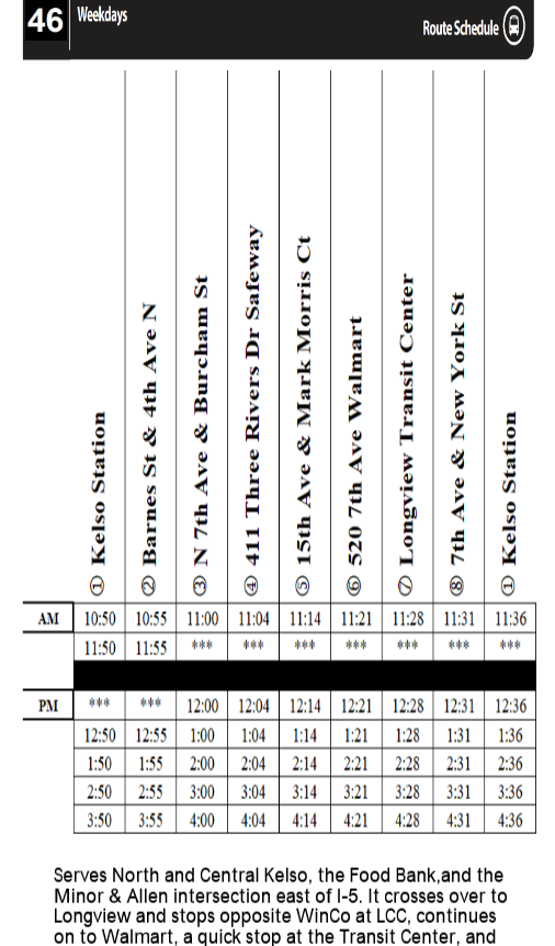River Cities Schedule